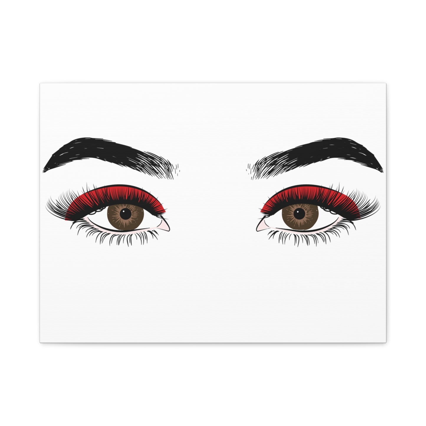 Red Lashes Wall Art Canvas — Glam Eyes Makeup Decor
