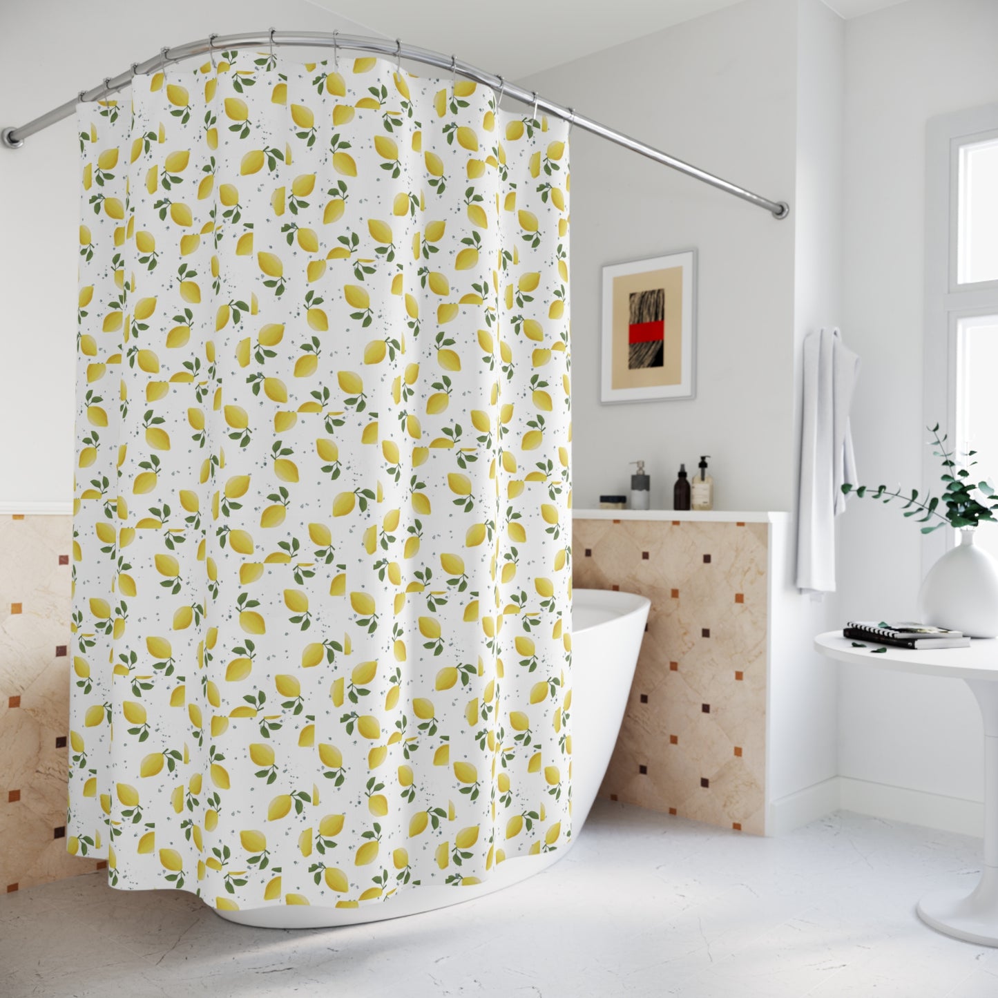 Lemon Grove Shower Curtain, Bright Bathroom Decor, Citrus-Themed Gift, Fresh Lemon Design, Unique Home Accessory