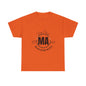 Unisex Heavy Cotton Tee with Massachusetts Design, Casual Wear, Gift for Him/Her, Travel Souvenir, Vintage Style
