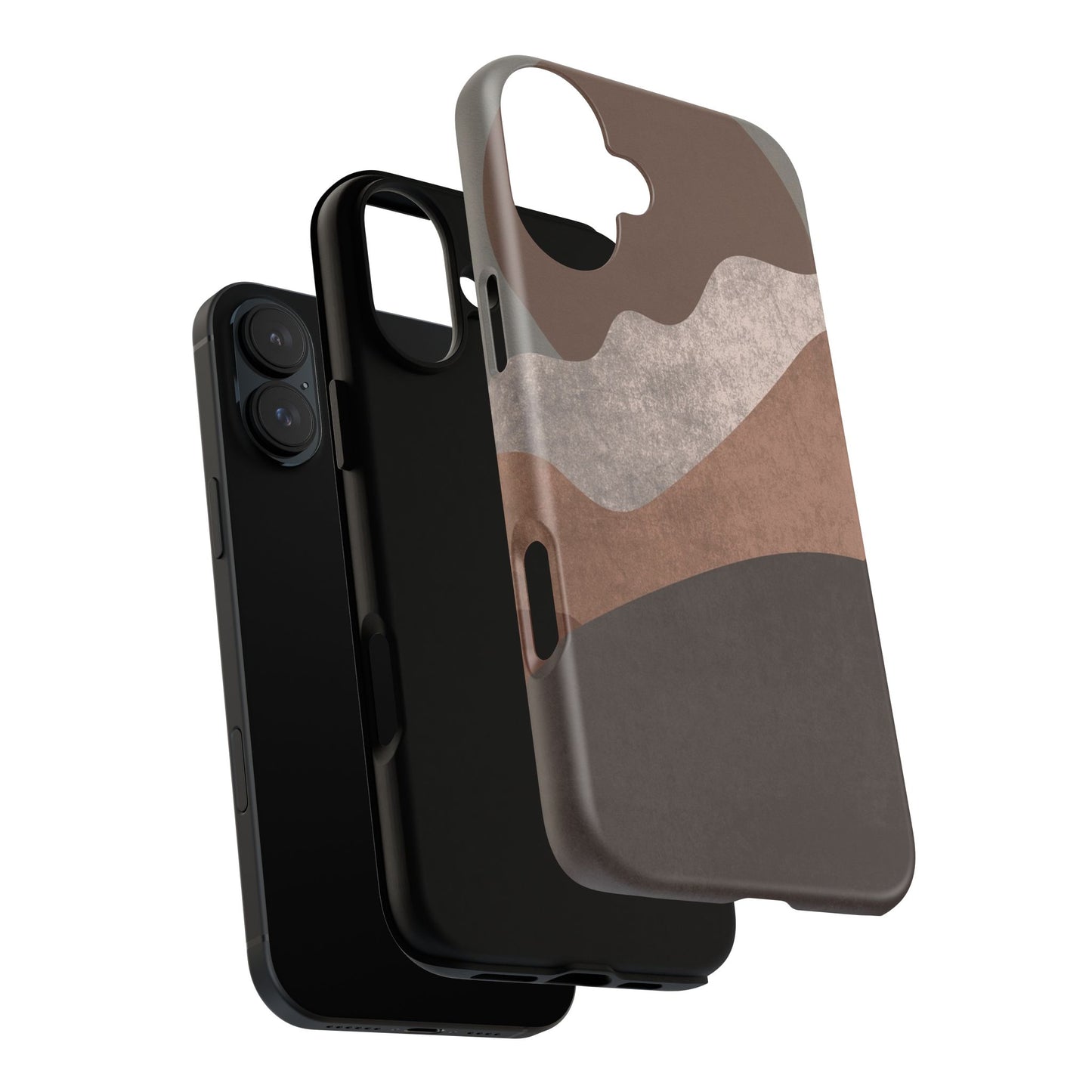 Abstract Earthtone Phone Case — Brown Layered Rugged Tough Case