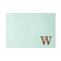 Monogram Glass Cutting Board — Mint or Clear Tempered Glass with Wood 'W' Initial