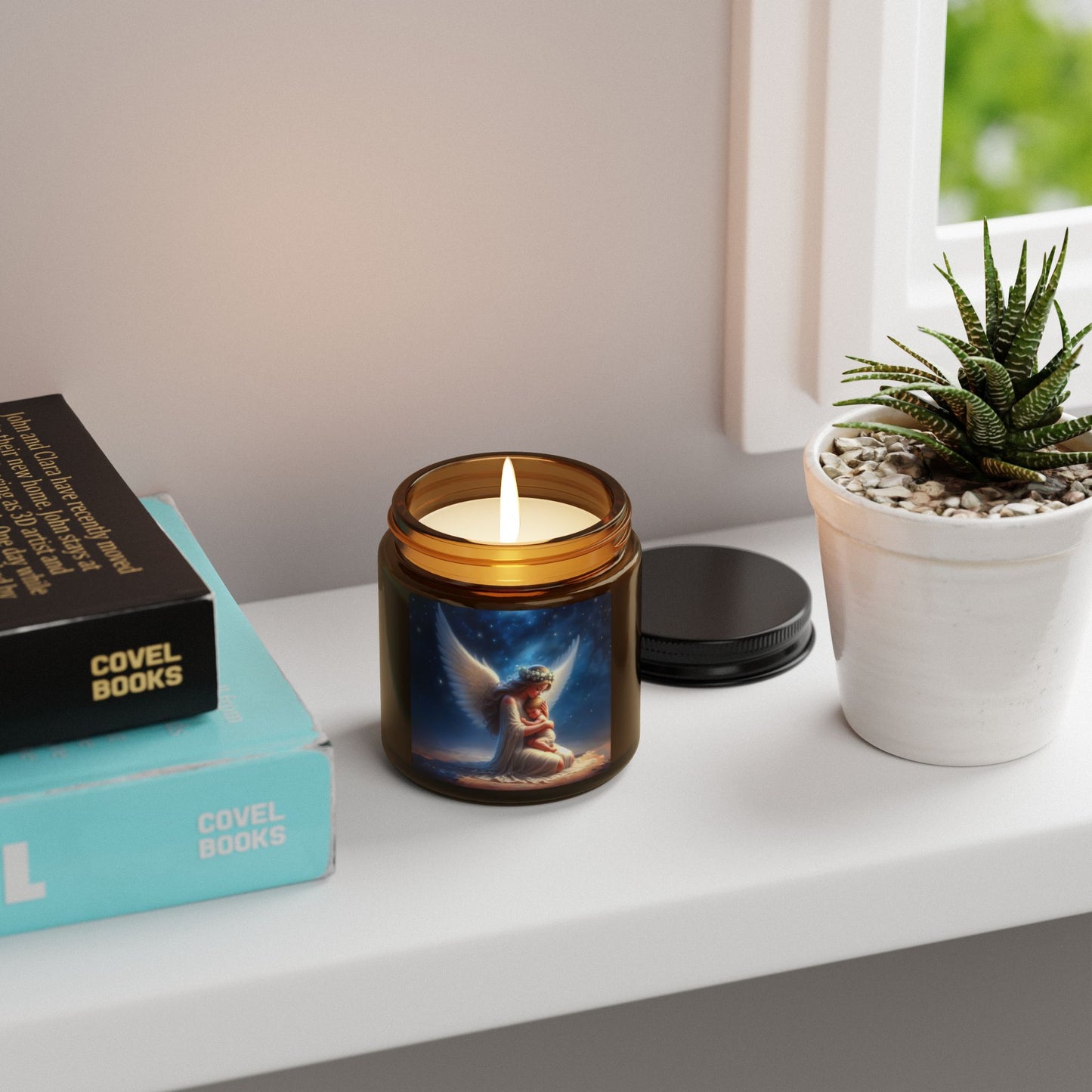 Angel of Comfort Soy Candle — Amber Jar Scented Candle (Memorial & Relaxation)