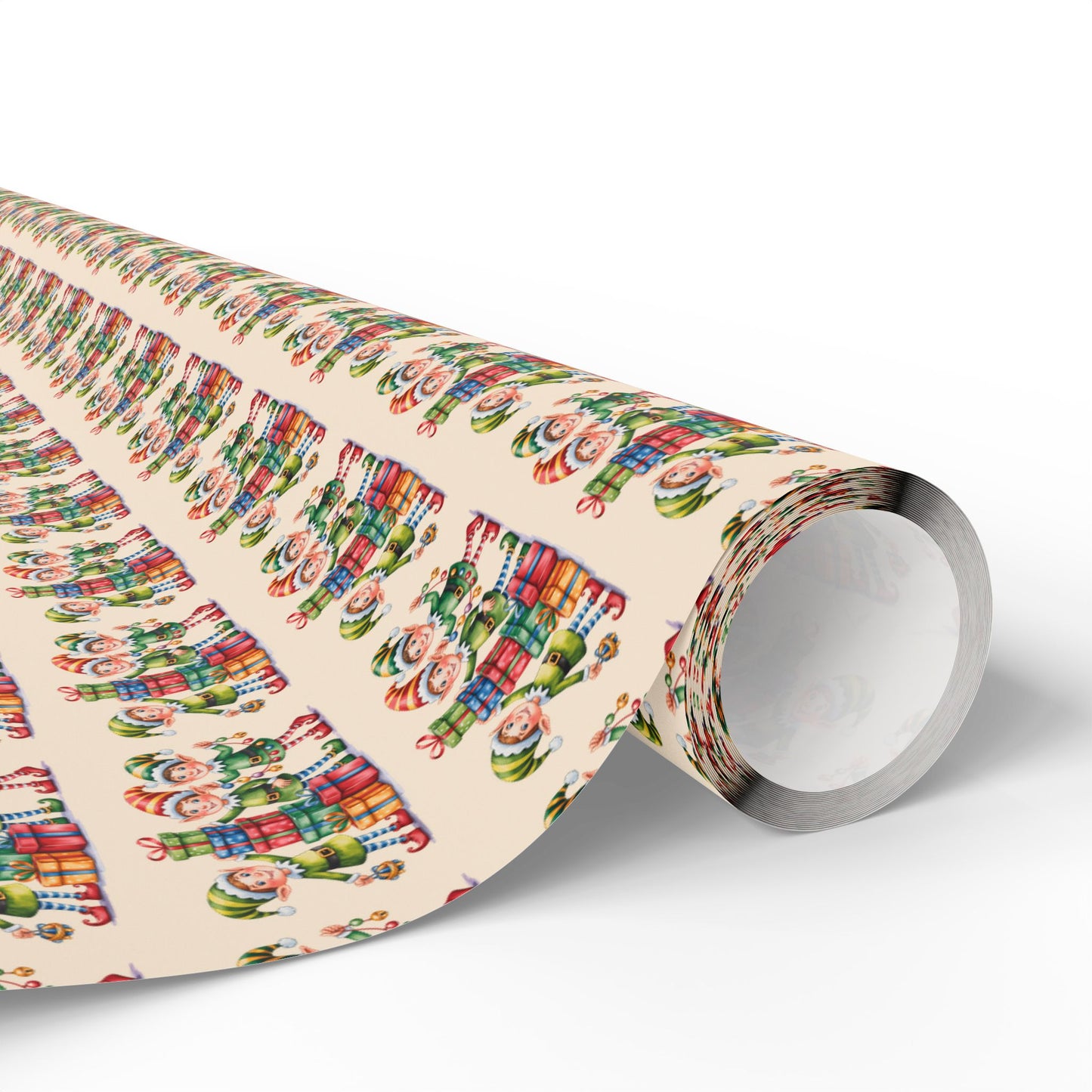 Holiday Gnome Wrapping Paper Roll – Colorful Santa Gnome Gift Wrap