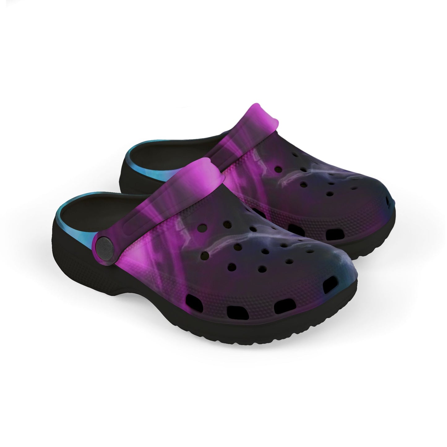Kids Galaxy Foam Clogs — Purple Nebula EVA Slip-On Sandals