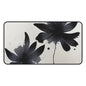 Black Ink Floral Desk Mat — Minimalist Monochrome Mousepad for Office & Home