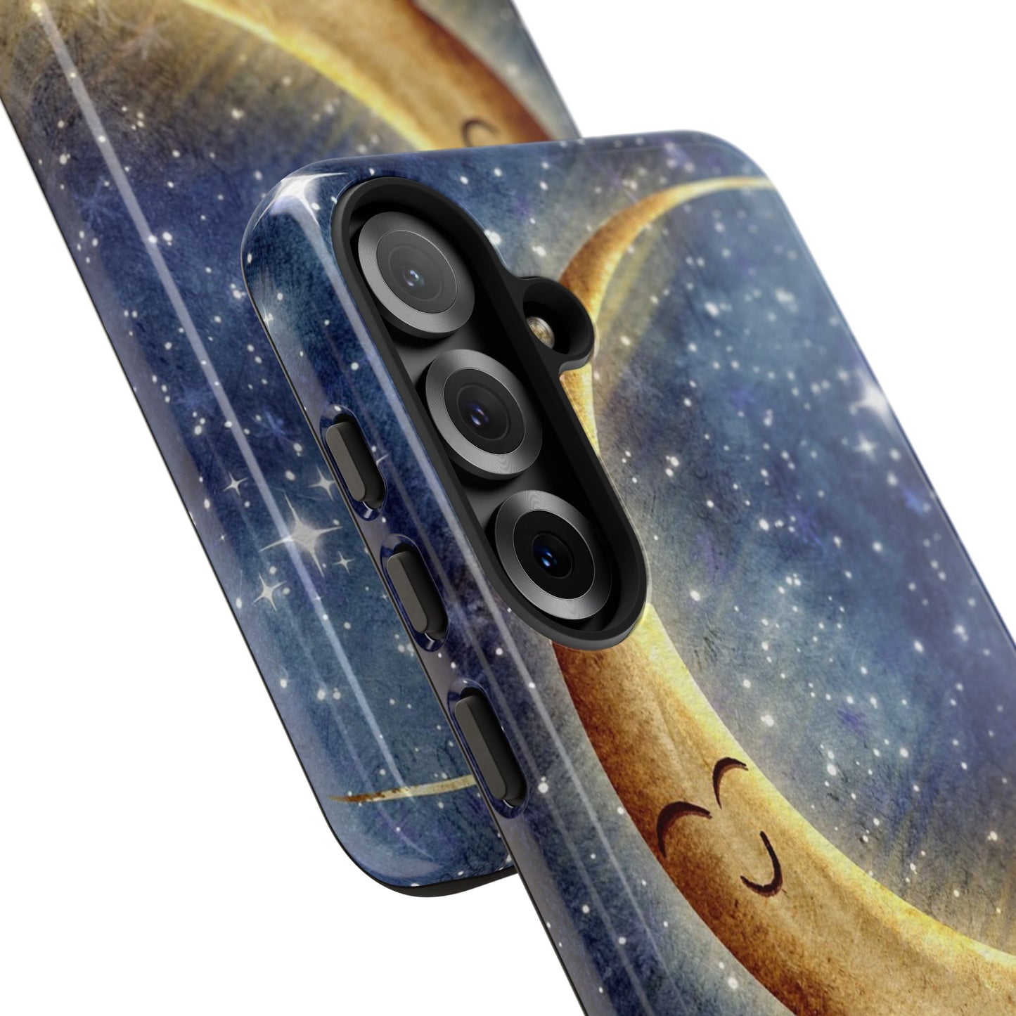 Moonlit Smile Phone Case — Starry Night Crescent Moon iPhone Cover