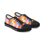 Floral Checkered Low Top Sneakers — Retro 60s-Inspired Casual Shoes