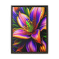Vibrant Neon Floral Matte Canvas Print — Framed Wall Art
