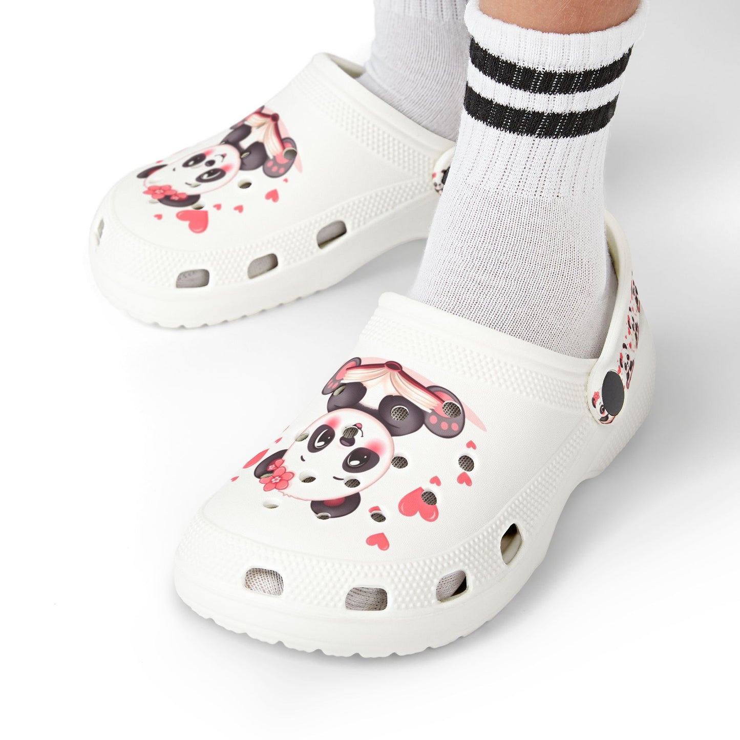 Kids Panda Heart Clogs