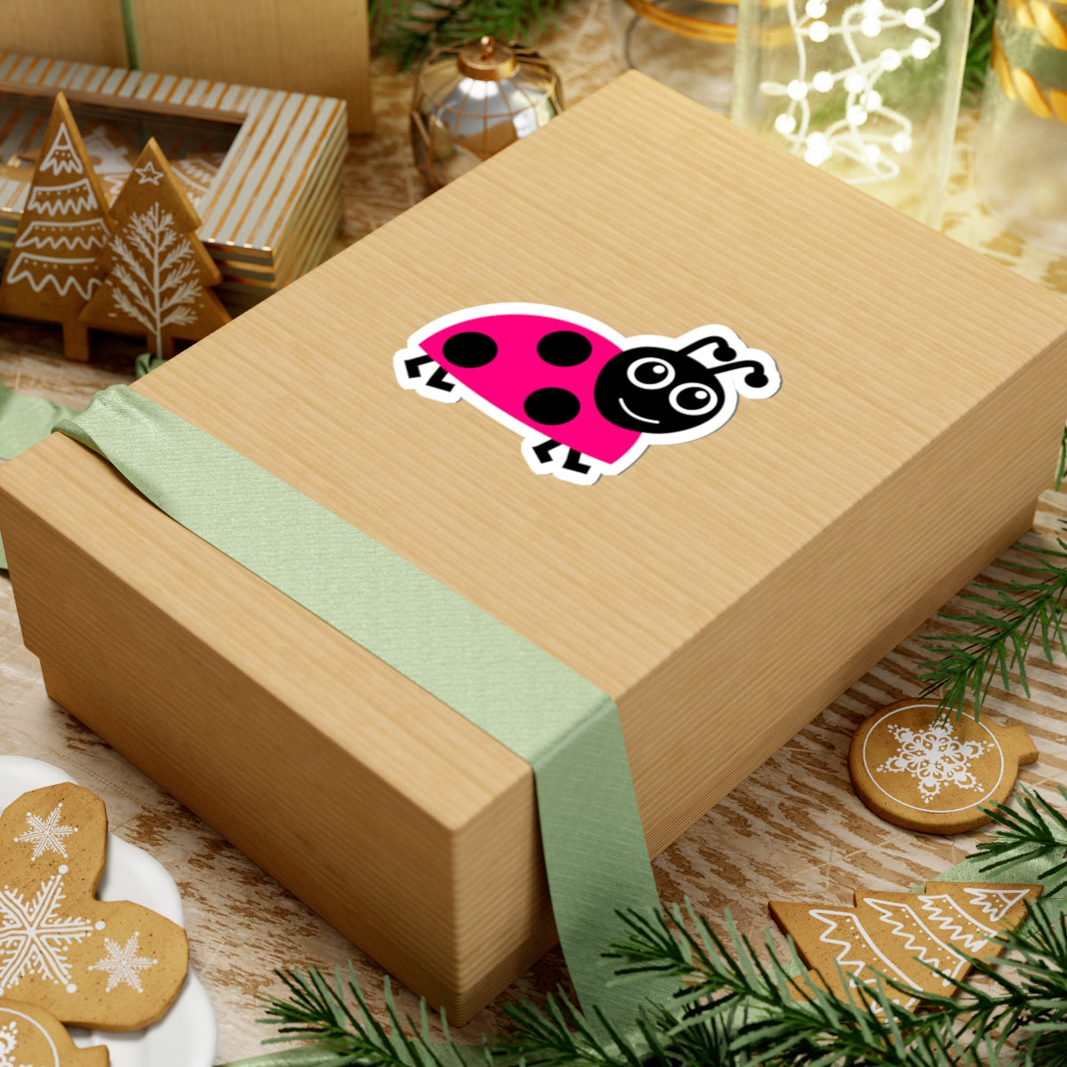 Pink Ladybug Sticker — Cute Kiss-Cut Vinyl Decal for Laptops, Water Bottles & Kids