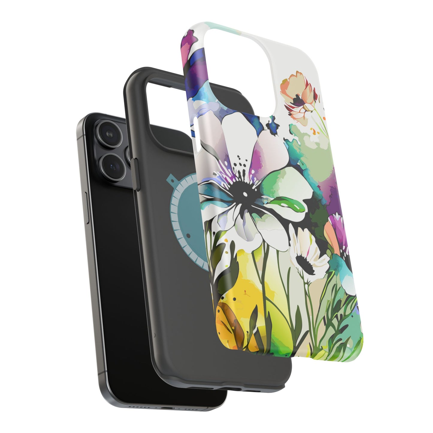 Floral Watercolor Magnetic Phone Case — Impact‑Resistant Protective Cover