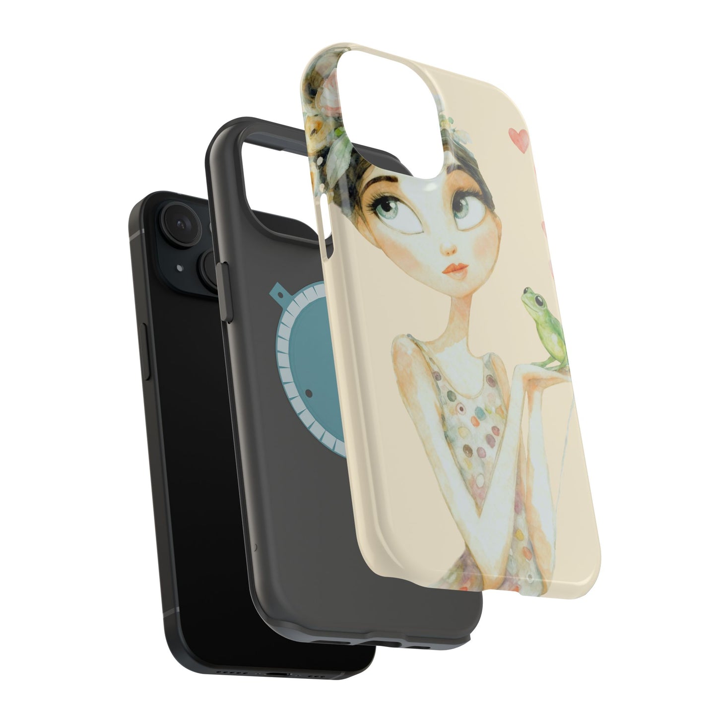 Whimsical Girl with Frog Magnetic Impact Phone Case