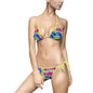 Colorful Tie-Dye Women's Bikini Swimsuit, Summer Swimwear, Beachwear, Summer Vacation, Festival Fashion, Pool Party Outfit