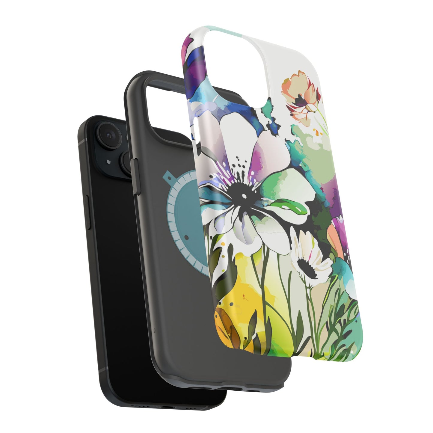 Floral Watercolor Magnetic Phone Case — Impact‑Resistant Protective Cover