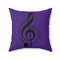 Musical Note Pillow | Purple Treble Clef Cushion