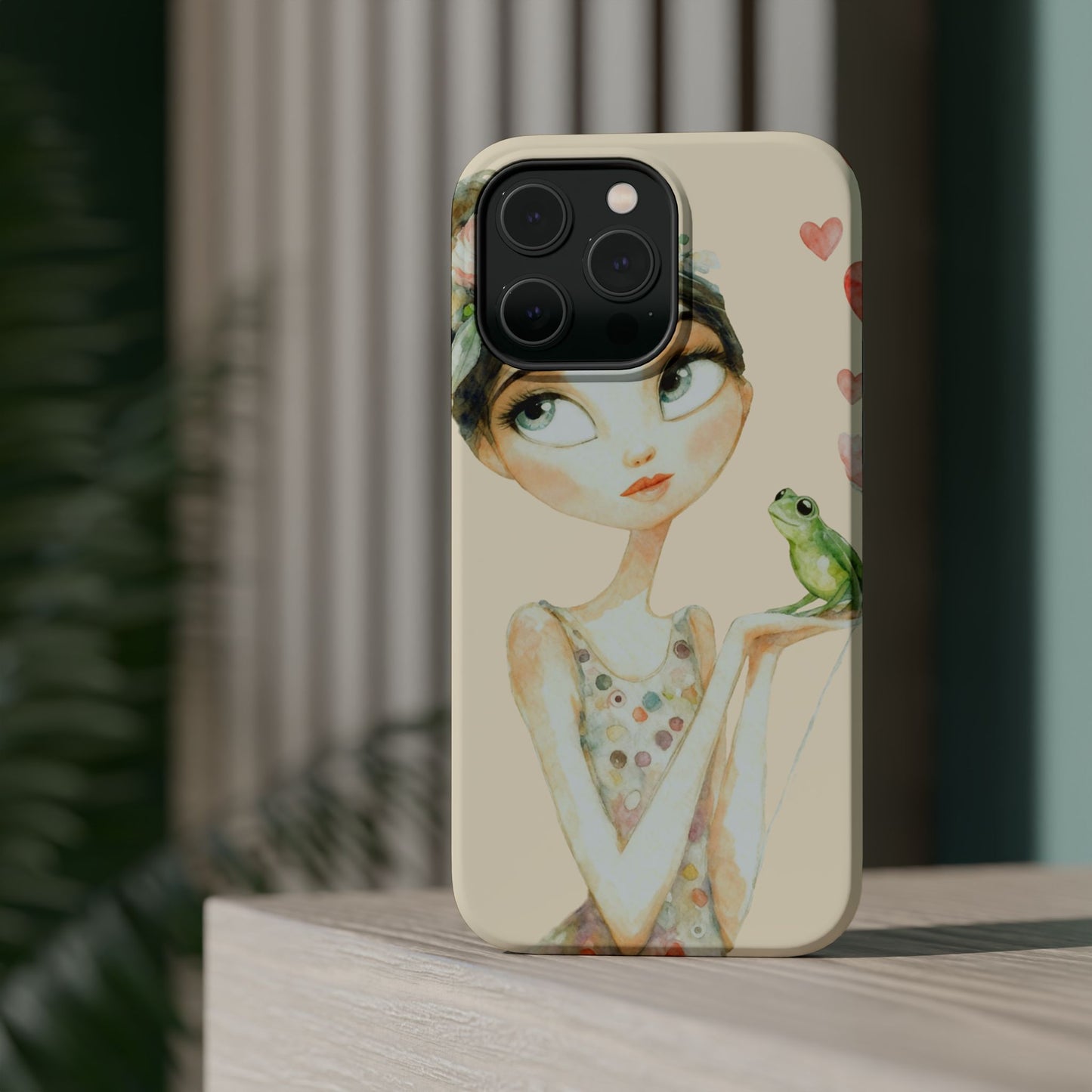 Whimsical Girl with Frog Magnetic Impact Phone Case
