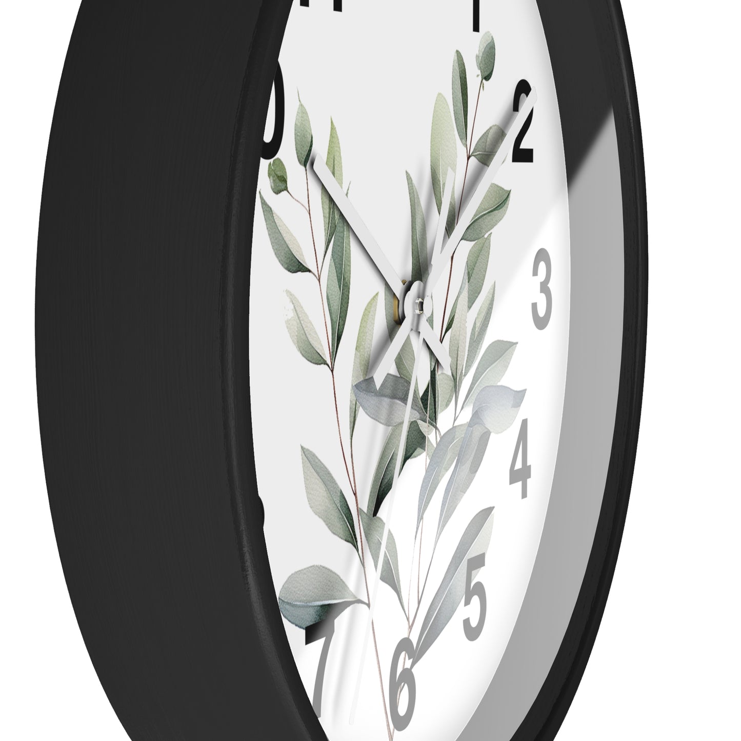Botanical Wall Clock — Minimal Greenery Clock for Living Room & Bedroom