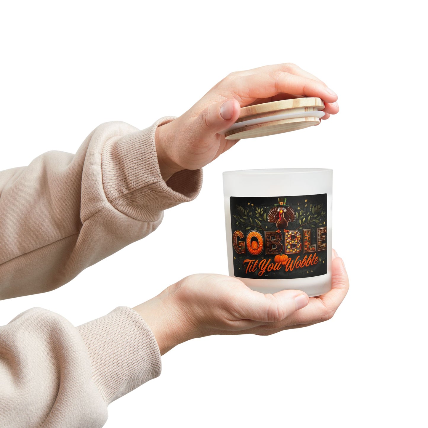 Thanksgiving Gobble Candle - 11oz Frosted Glass Scented Candle