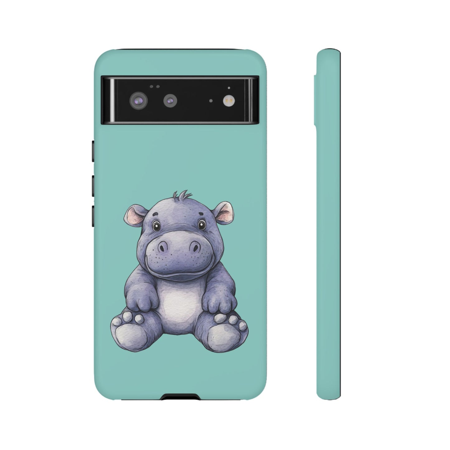 Cute Hippo Phone Case, Tough Phone Cover, Fun Animal Case, Gift for Kids, Cute Decor, Birthday Present