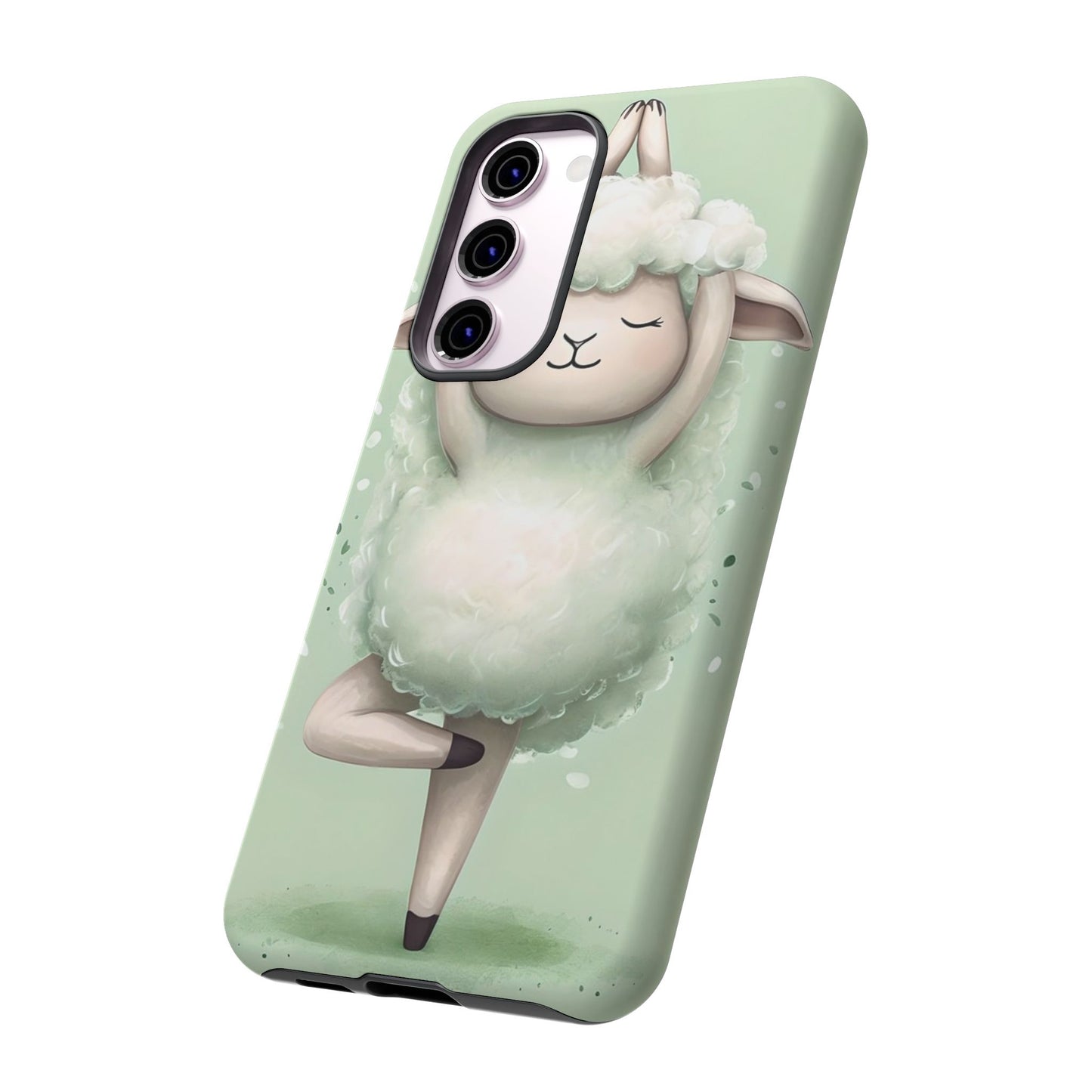 Cute Yoga Sheep Phone Case — Pastel Lamb Ballerina Protective Cover