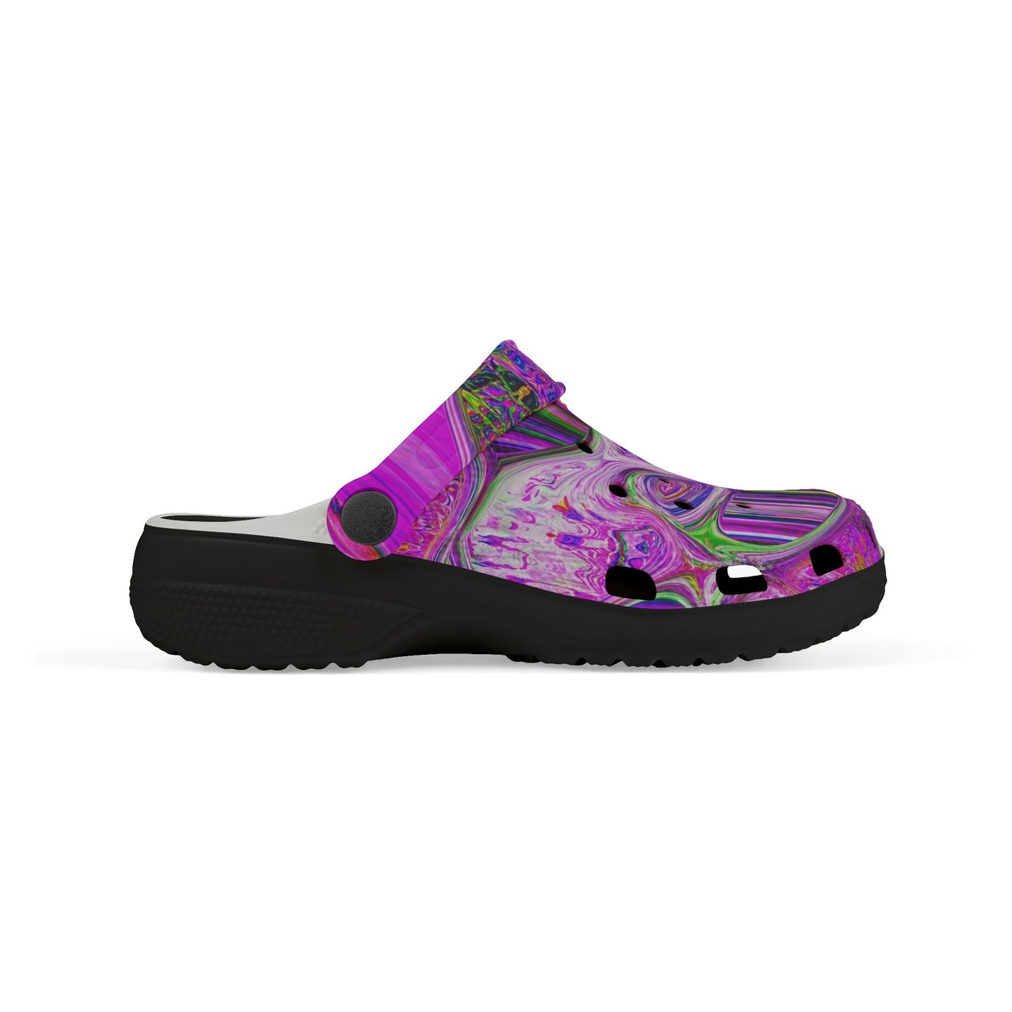 Kids Purple Swirl EVA Foam Clogs — Colorful Psychedelic All-Over Print