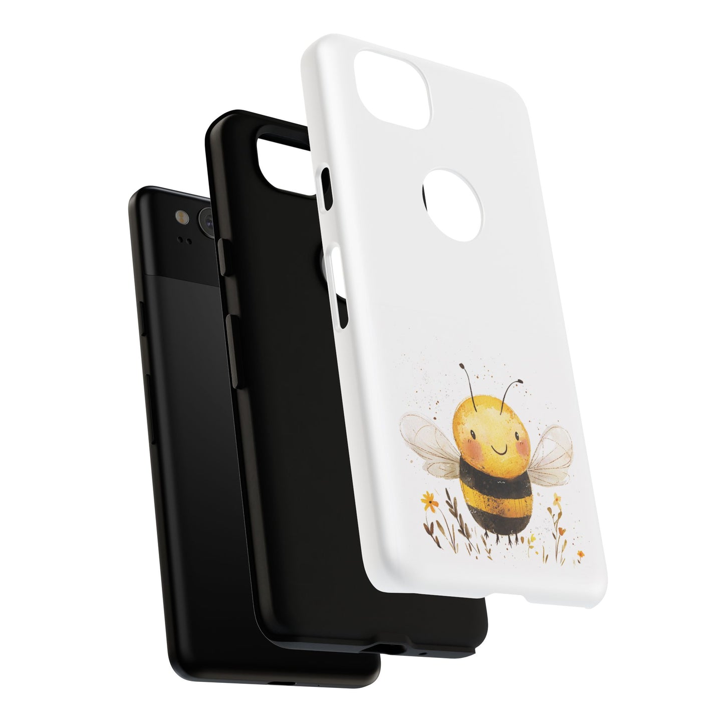 Bee Phone Case, Cute Bee Design, Tough Phone Cover, Gift for Nature Lovers, Floral Bee Mobile Case, Bee-themed Accessory