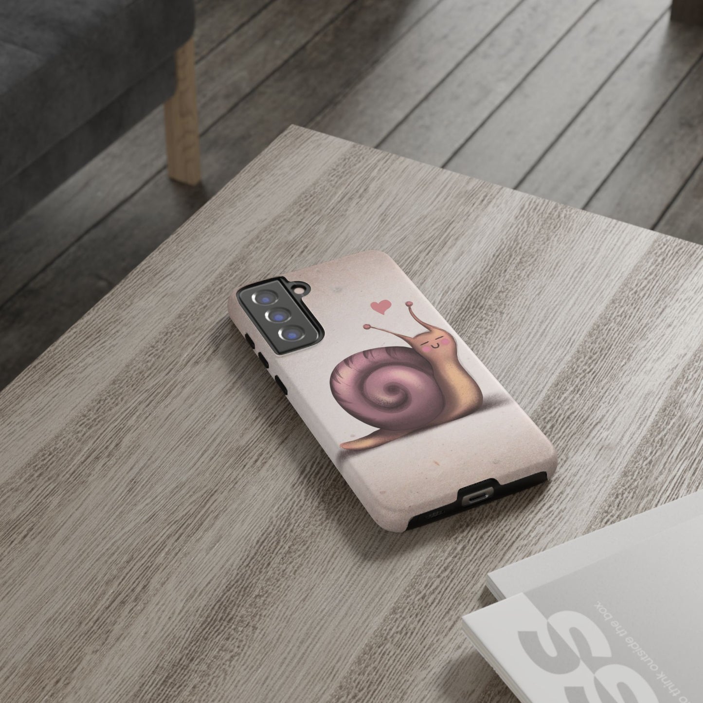 Cute Snail Phone Case — Pink Heart Cartoon Protective iPhone Cover