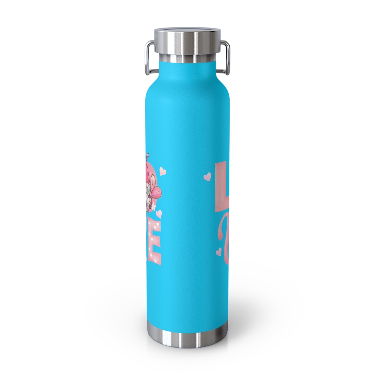 22oz Insulated Bottle — Red 'LOVE' Floral Valentine Water Bottle