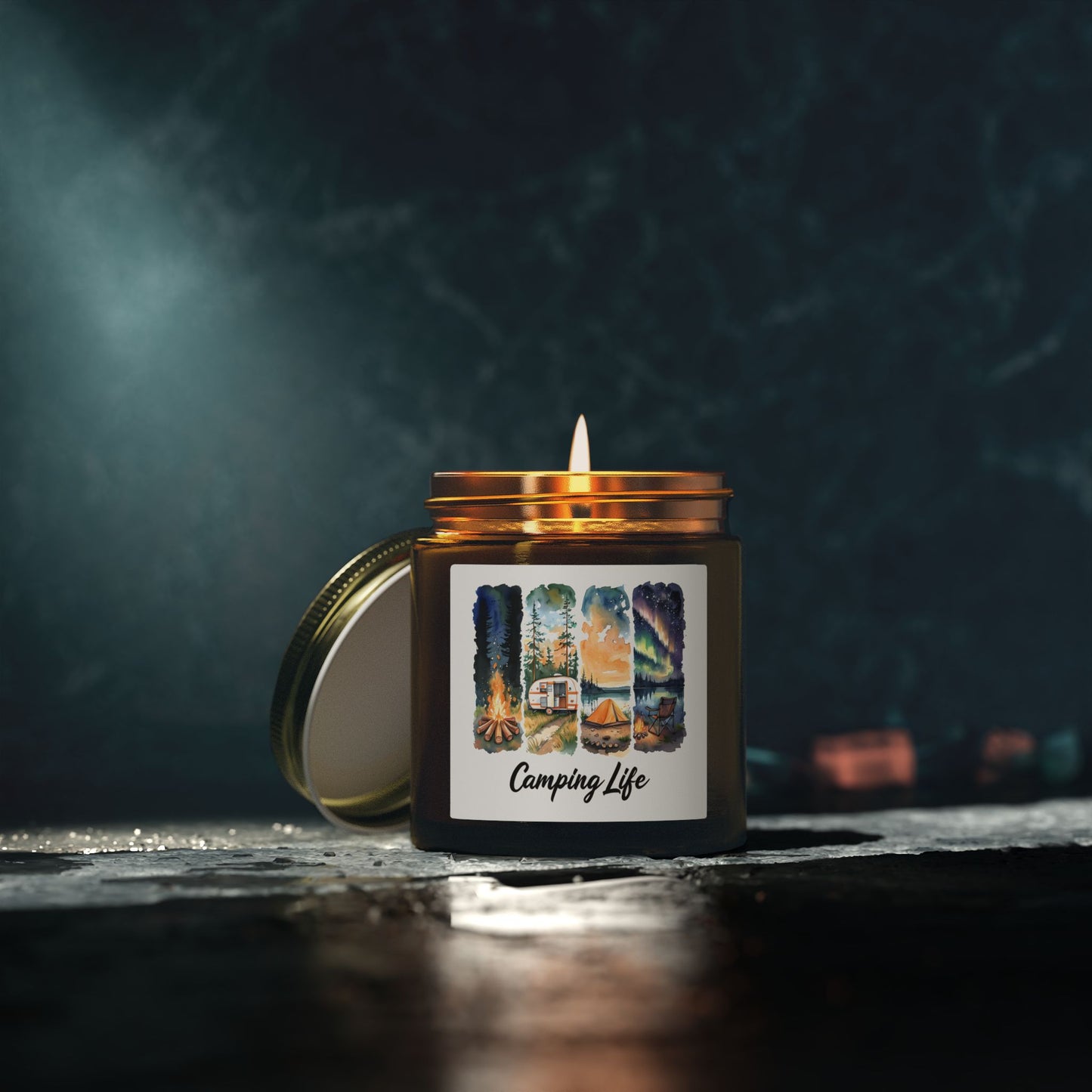Coconut Apricot Scented Candle — Camping Life 4oz/9oz