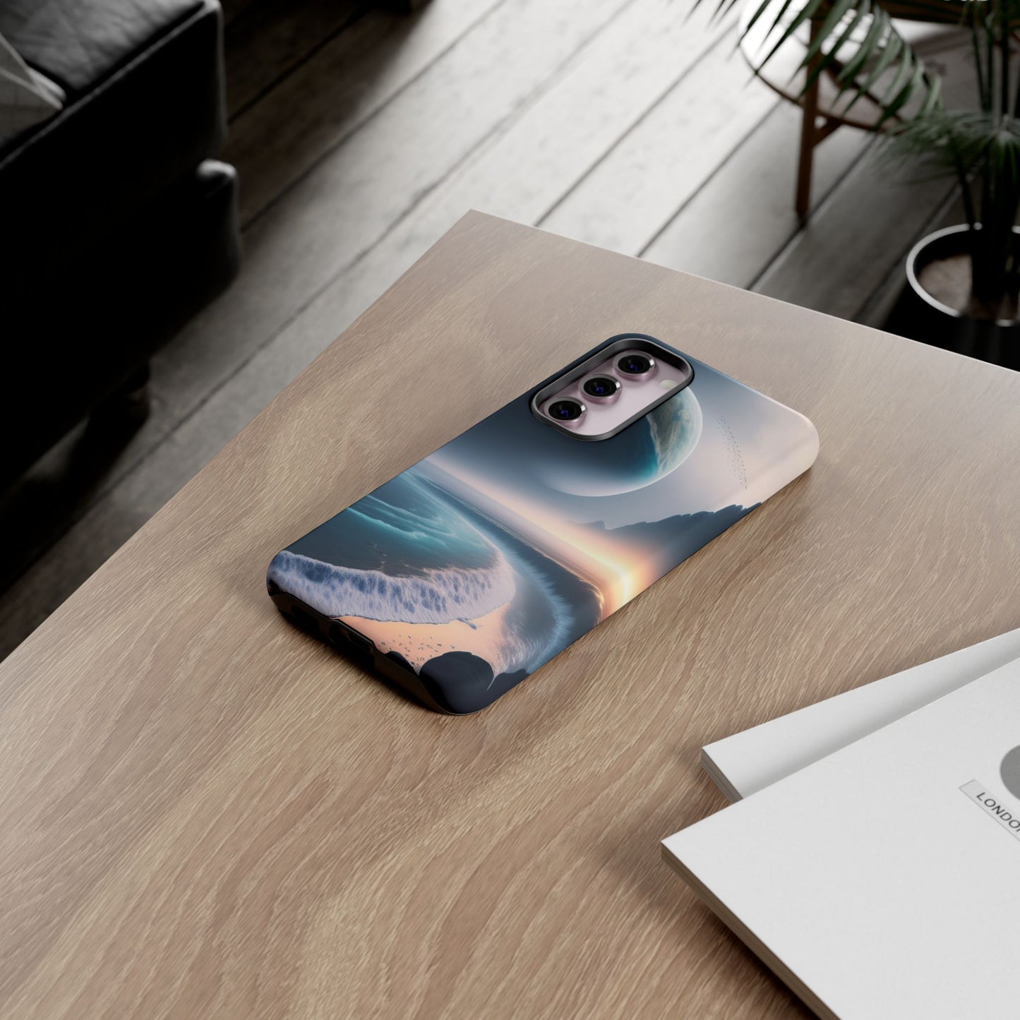 Galaxy Ocean Phone Case — Surreal Planet Beach Tough Case