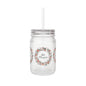 Floral Mason Jar with Straw - Perfect for Home Decor, Garden Parties, Weddings, Rustic Events, Drinkware