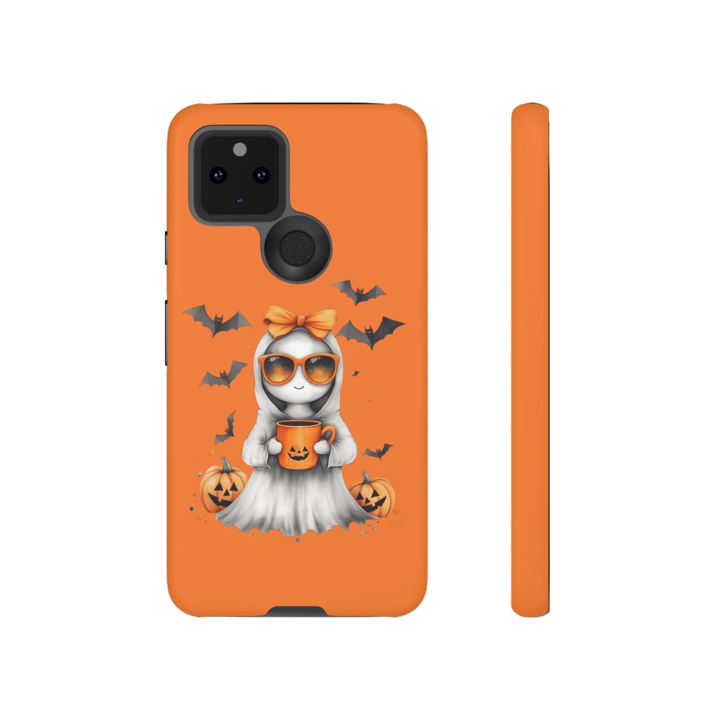 Halloween Ghost Phone Case, Cute Cat Ghost Case, Autumn Phone Cover, Spooky Season Gift, Trick or Treat Case