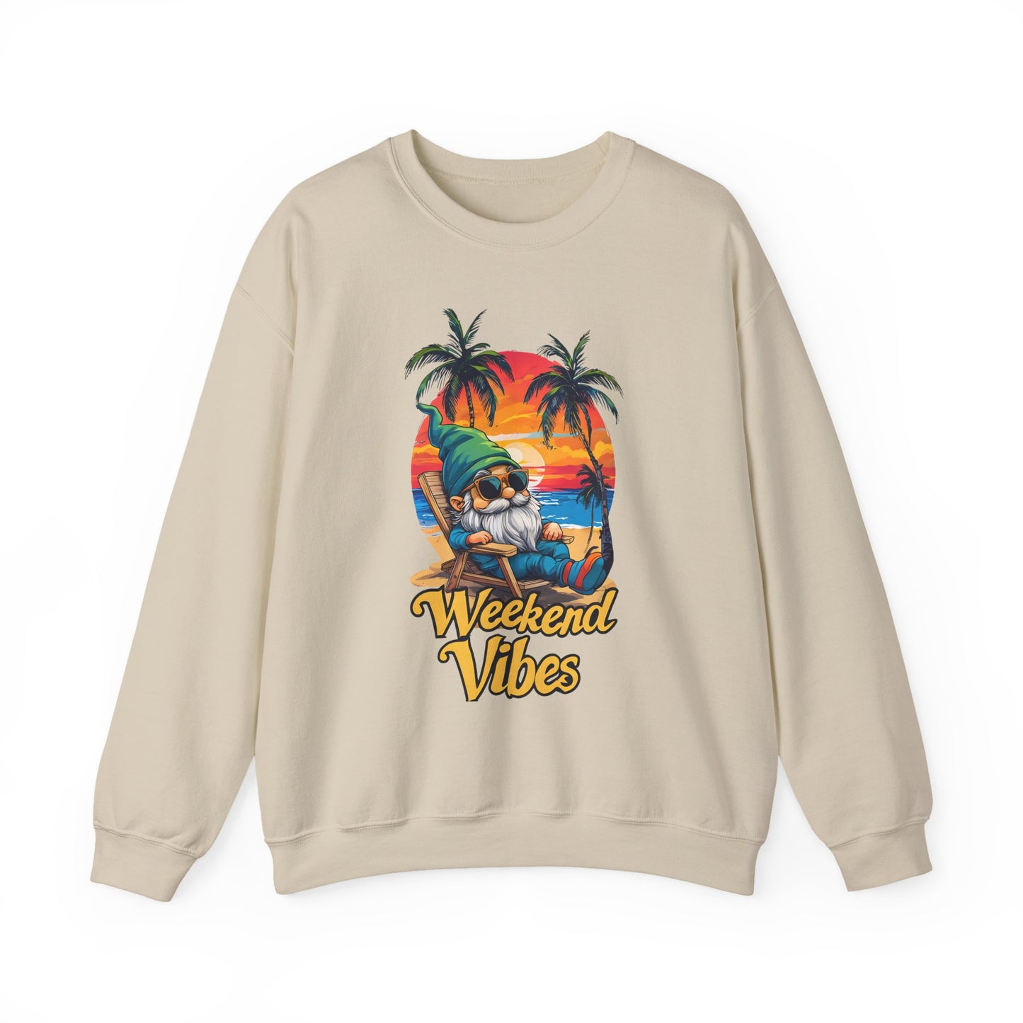 Crewneck — "Weekend Vibes" Tropical Gnome Sweatshirt