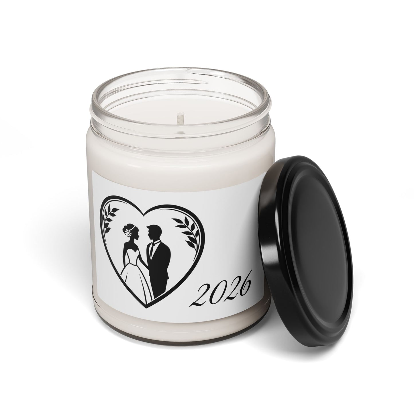 Wedding Couple 2026 Scented Soy Candle — Bridal Favor & Save-the-Date Gift