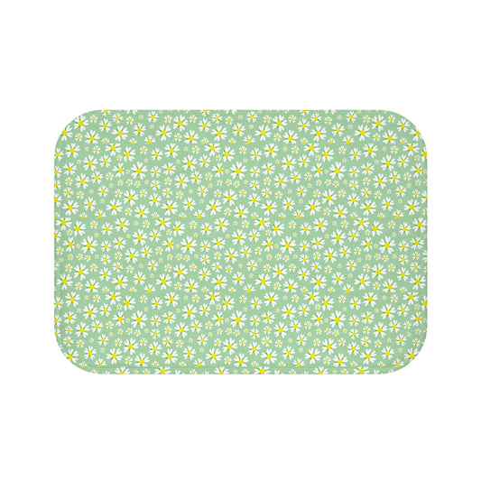 Floral Green Bath Mat - Bathroom Decor, Spring Vibes, Home Comfort, Gift Idea, Housewarming Essentials