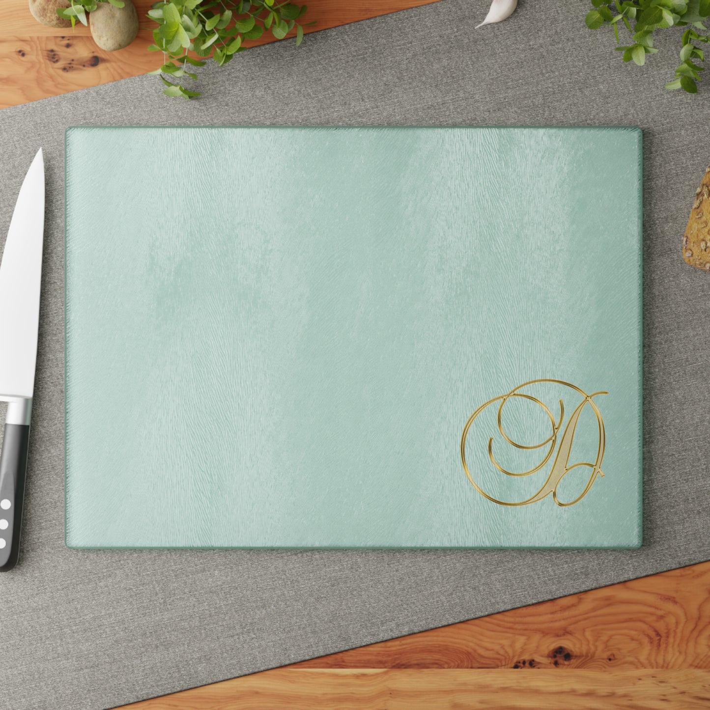 Glass Cutting Board Letter D
