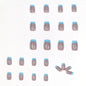 Premium Blue Grey Jelly Press on Finished Fake Nail Nail Waterproof Removable Nail 365nails – Image 6