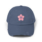 Floral Distressed Cap | Trendy Hat for Spring and Summer | Perfect Gift for Floral Lovers, Outdoor Events, Festivals, Birthdays
