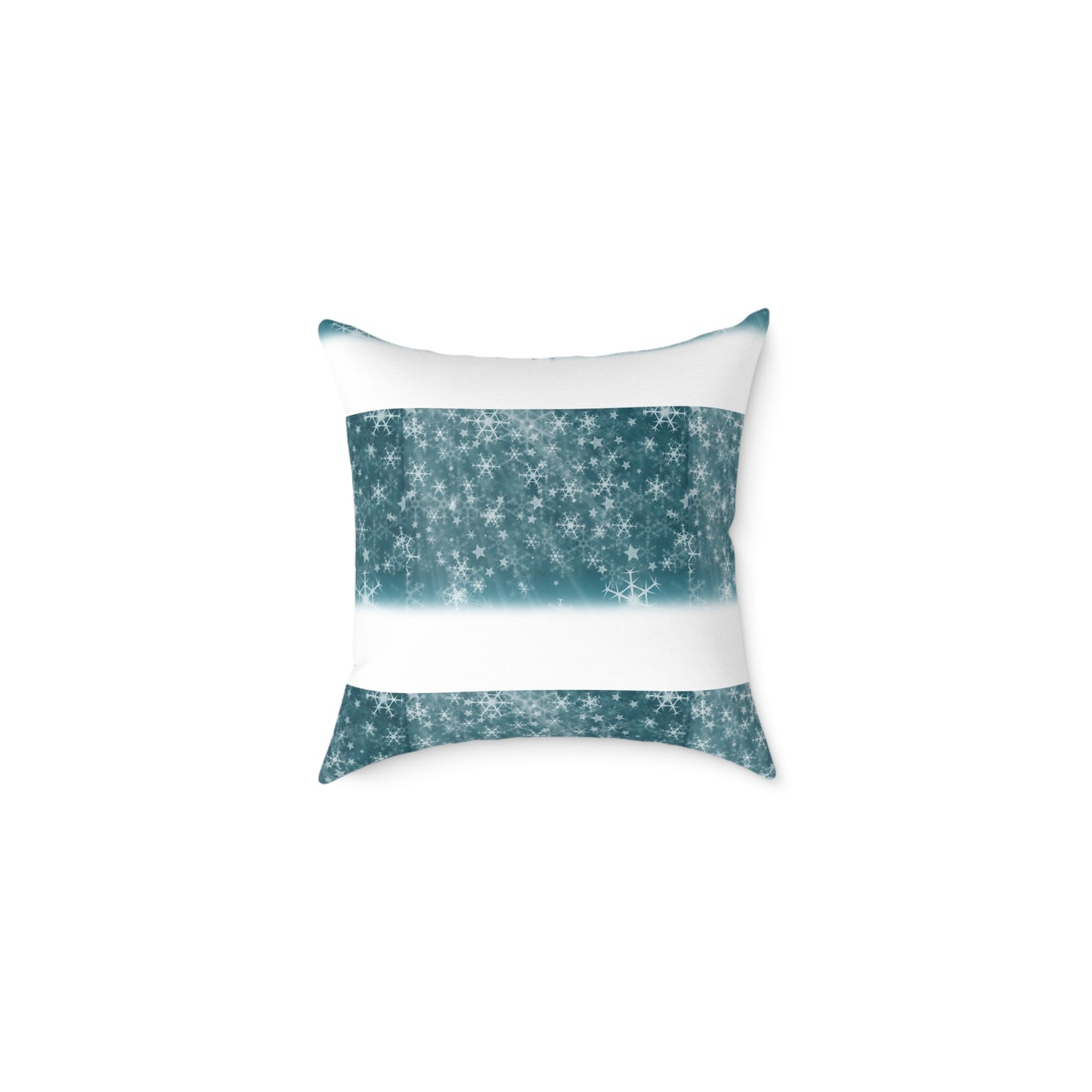 Starfield Stripe Square Pillow — Teal Sparkle Decorative Throw Pillow