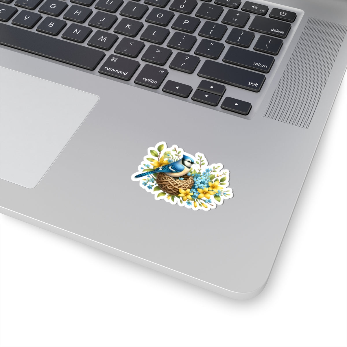 Bluebird Nest Floral Sticker — Kiss-Cut Decorative Vinyl Sticker