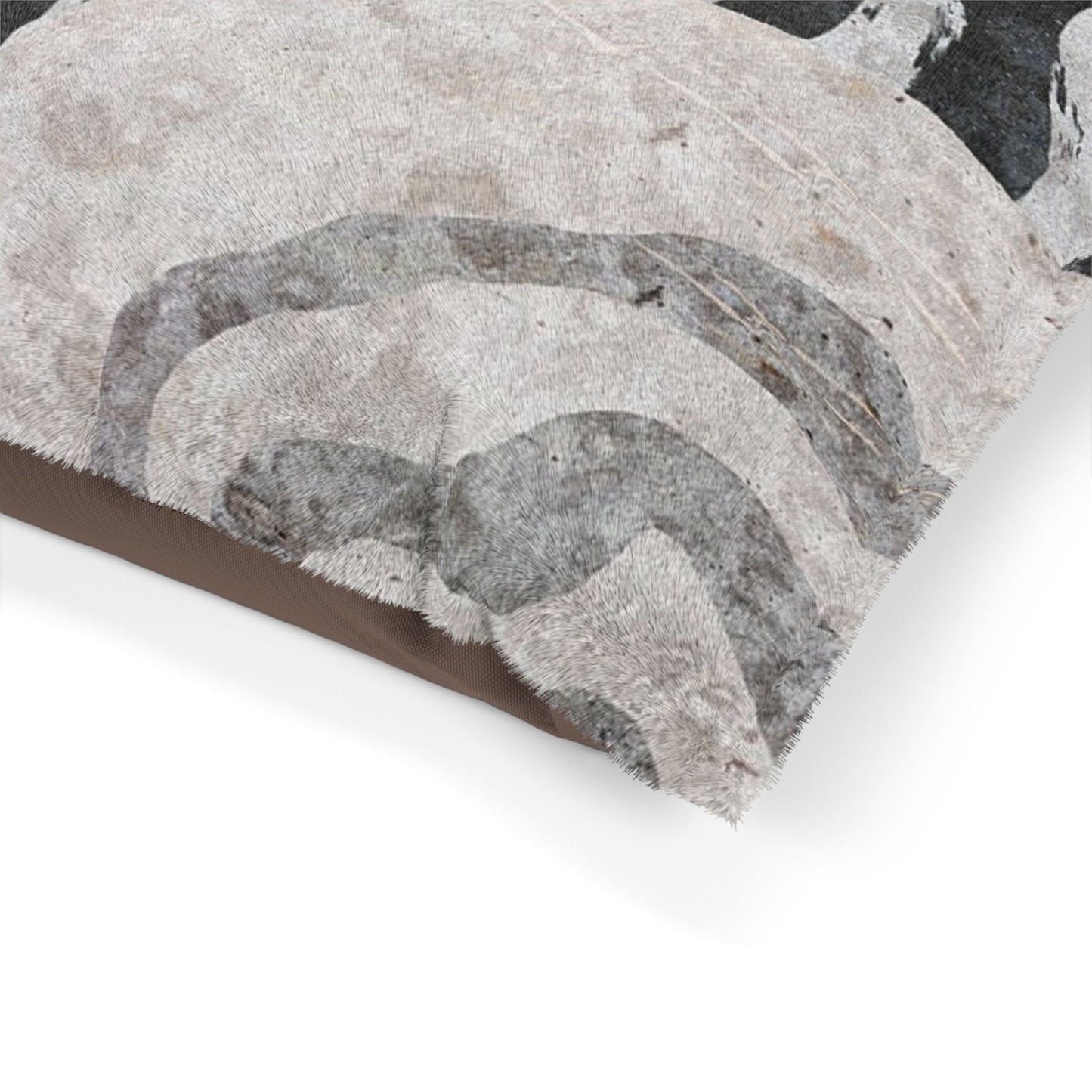 Abstract Wave Pattern Pet Bed — Plush Black & Gray Dog & Cat Cushion