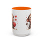 Cute Monkey Love Coffee Mug, Valentine's Gift, Animal Lover's Mug, Heartfelt Coffee Cup, Fun Kitchen Decor