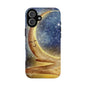 Moonlit Smile Phone Case — Starry Night Crescent Moon iPhone Cover