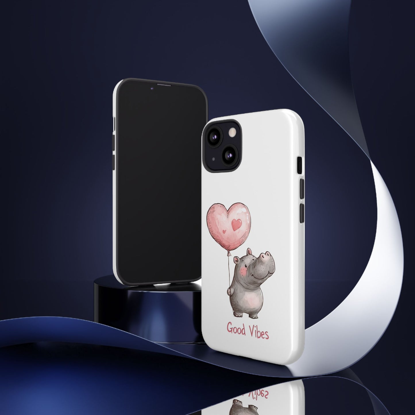 Cute Hippo Phone Case - Good Vibes Design, Animal Lover Gift, Fun Accessory, Birthday Present, Phone Accessories