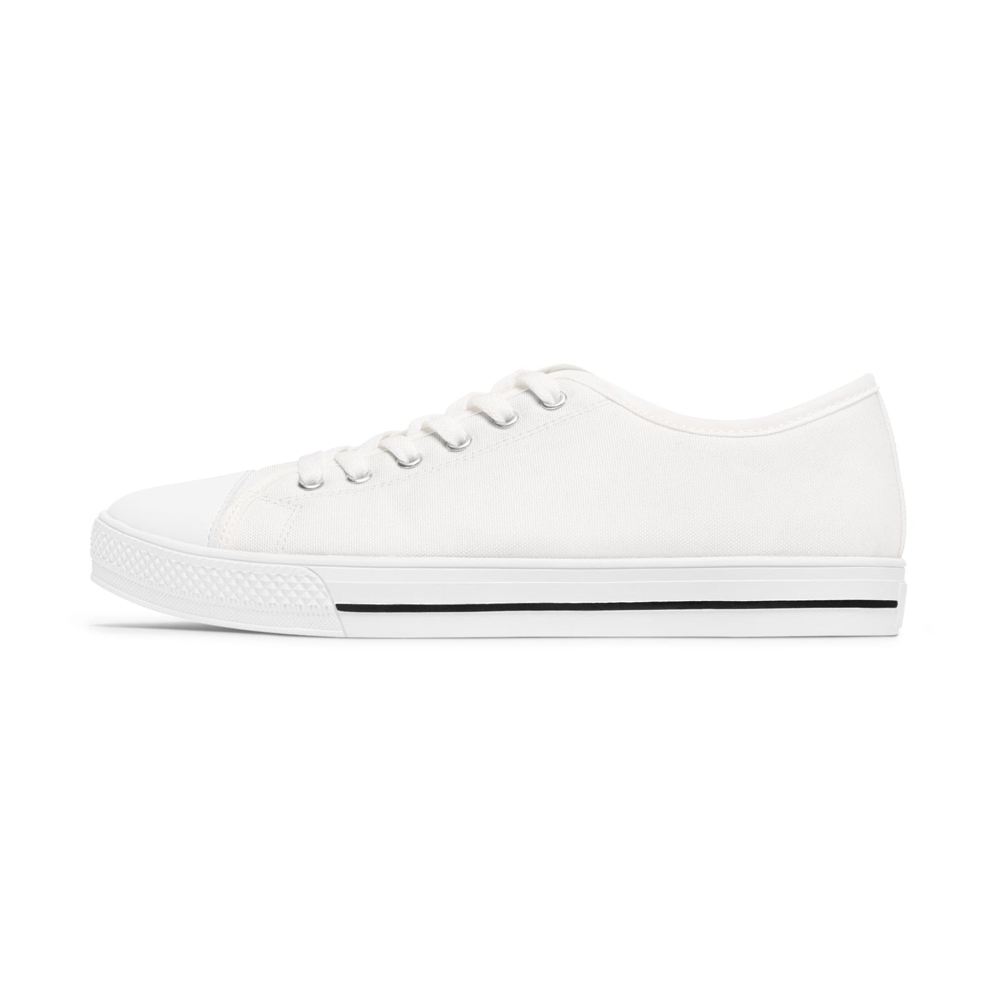 White Low Top Sneakers — Classic Women's Canvas Casual Shoes