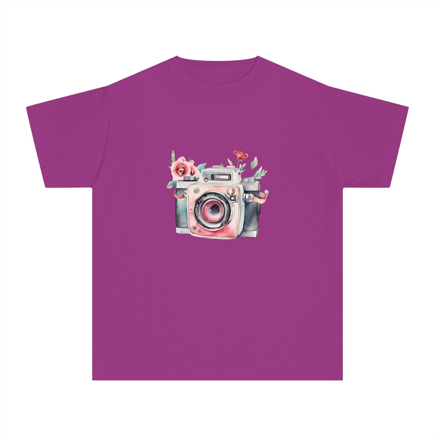 Floral Camera Youth Tee, Cute Teen Shirt