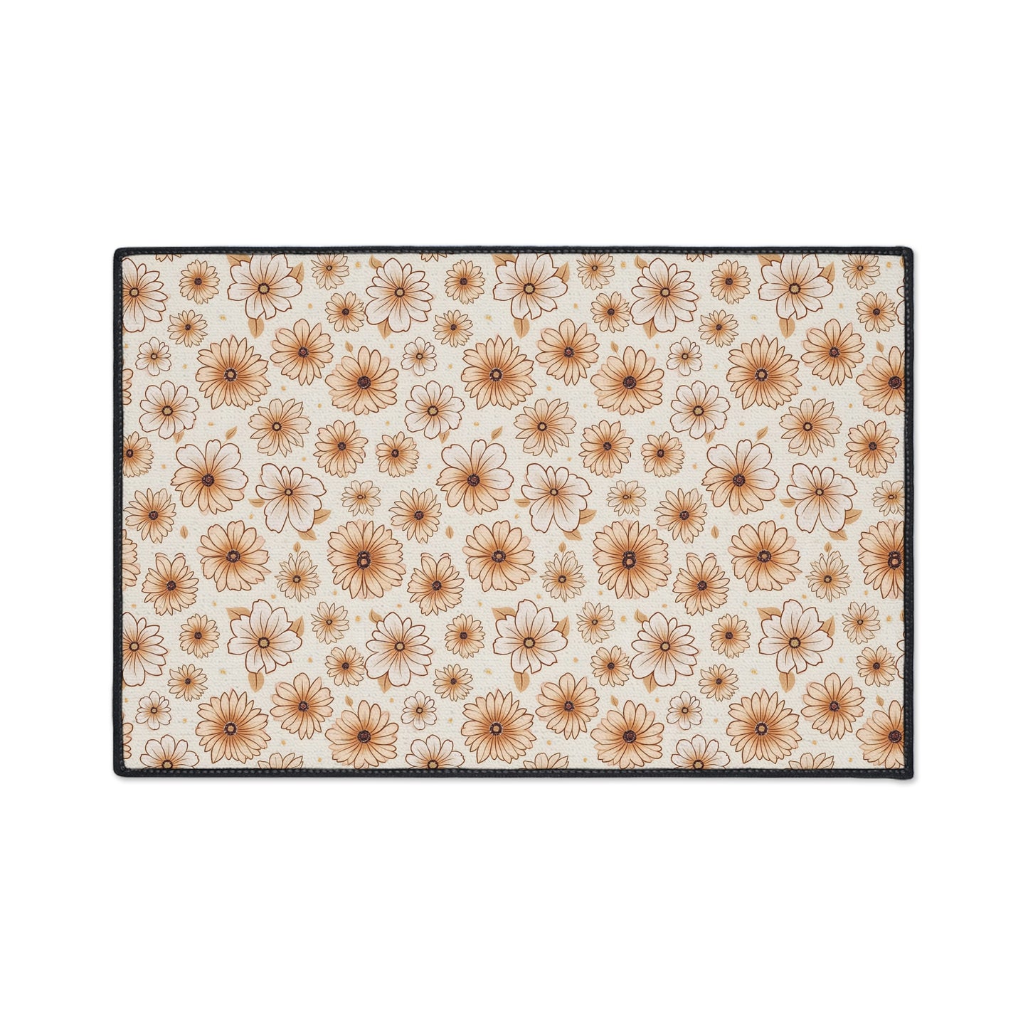 Boho Floral Heavy Duty Floor Mat - Stylish Entrance Rug, Kitchen Mat, Bathroom Mat, Durable Non-Slip, Home Decor