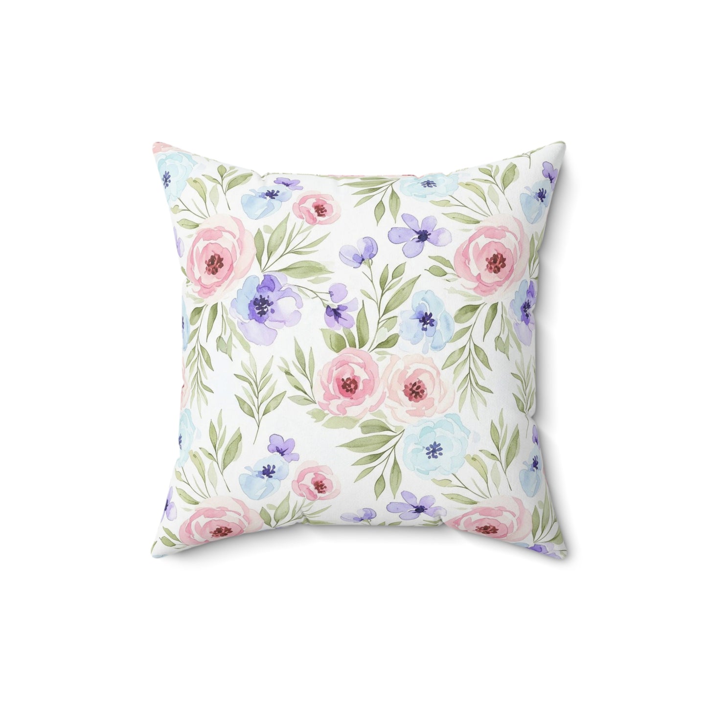 Spun Polyester Square Pillow - Flowers
