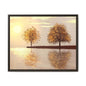 Framed Matte Canvas Wall Art — Golden Autumn Trees Reflection