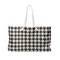 Chic Houndstooth Weekender Bag - Stylish Travel Tote for Weekend Getaways, Beach Trips, Gym, Shopping, Gifts